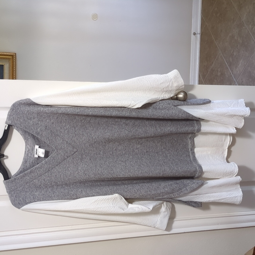 DKNY Gray and White Women's Dress